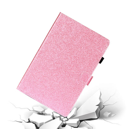 Pink glitter flip tablet case with folding stand and card slot panel