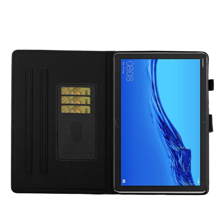 Black flip tablet case interior with card slots and magnetic closure flap