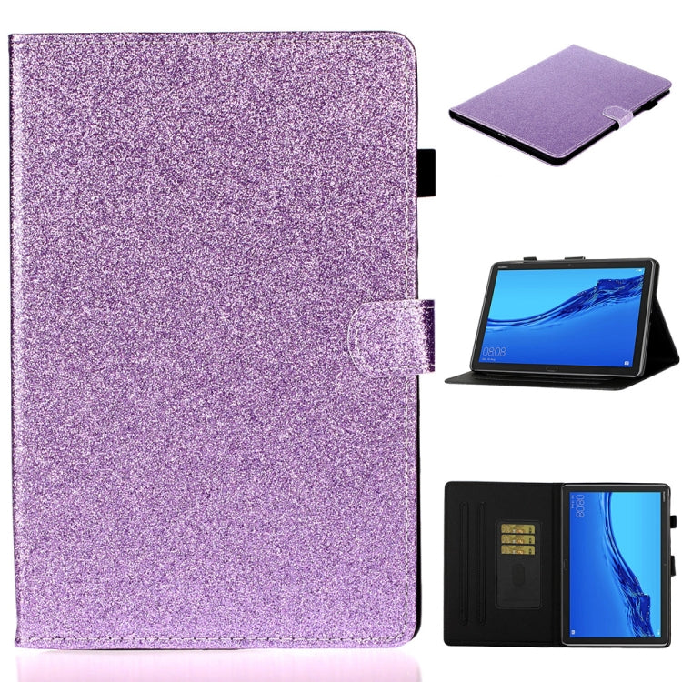 Purple glitter flip tablet case with card slot and sleep/wake cover