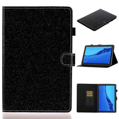 Black glitter flip tablet case with card holder and sleep/wake, includes kickstand