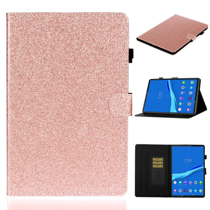 Rose gold glitter flip tablet case with card holder and sleep/wake, includes kickstand
