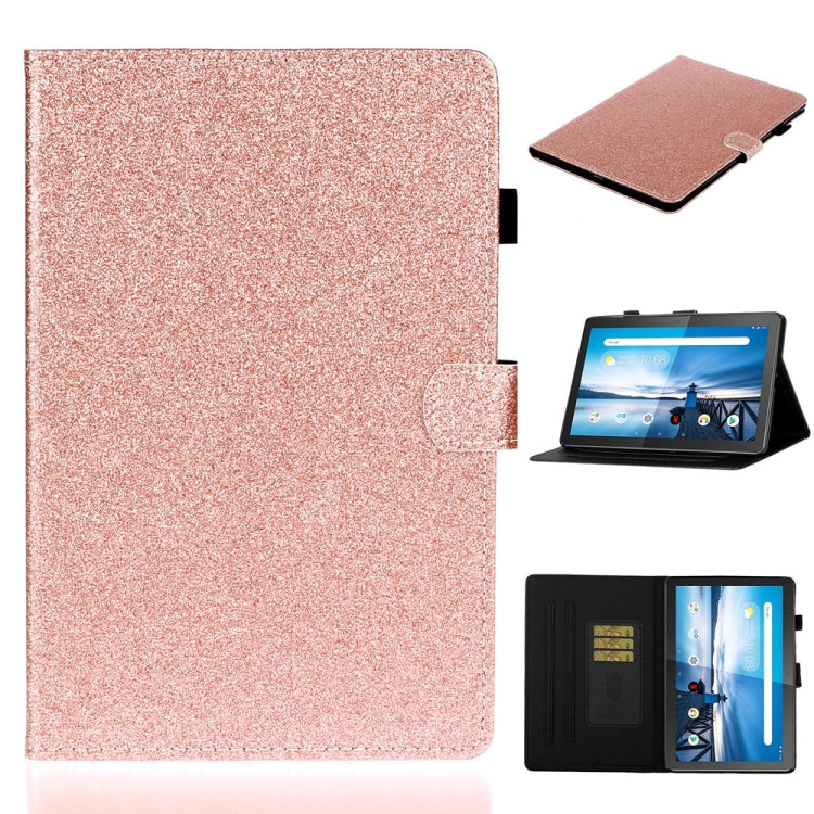 Pink glitter flip tablet case with card slot and built-in stand