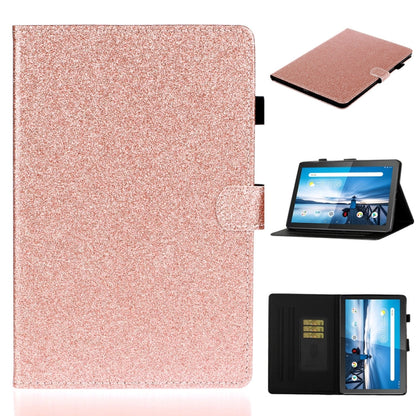 Pink glitter flip tablet case with card slot and built-in stand