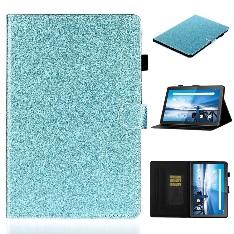 Teal glitter flip tablet case with card slot and built-in stand