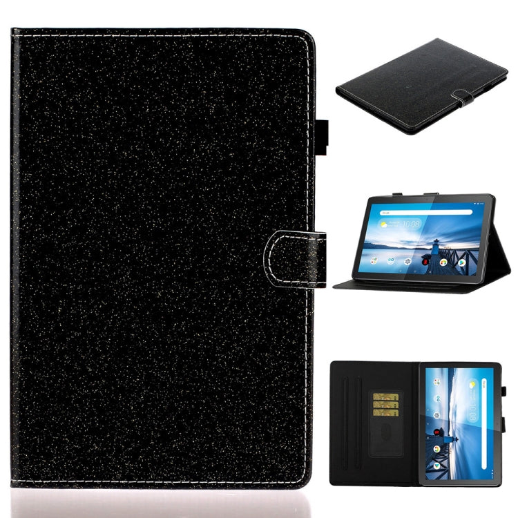 Black glitter flip tablet case with card slot and built-in stand