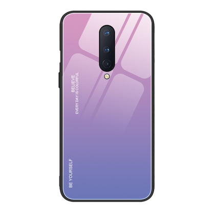 Gradient glass phone case with dual camera cutout, purple-to-pink gradient