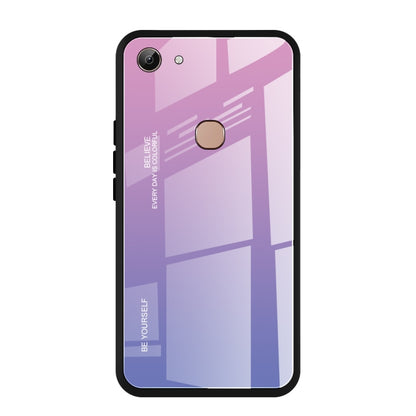 Gradient glass phone case, pink-to-purple back with single camera cutout and raised edges