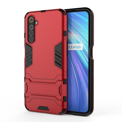 Shockproof red rugged phone case with screen protection and camera cutouts