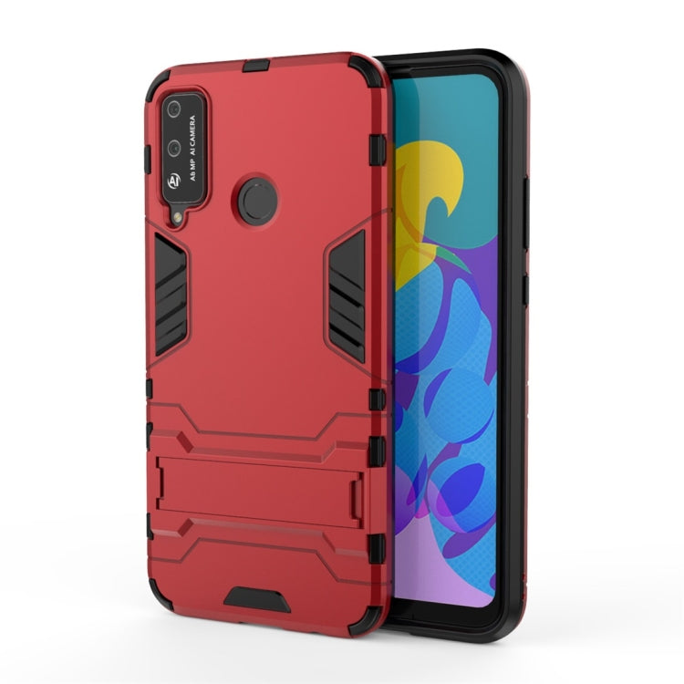 Red rugged phone case with circular holder and front screen view