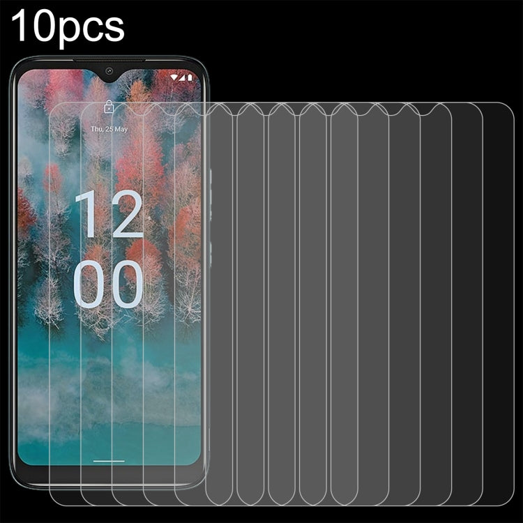 Tempered glass screen protector set for Nokia smartphone, 10-piece pack.