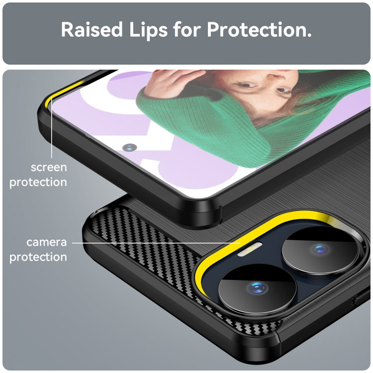 Black brushed TPU phone case with raised lip protection around screen and camera