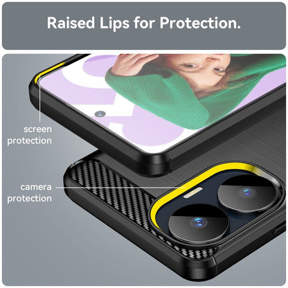 Black brushed TPU phone case with raised lip protection around screen and camera