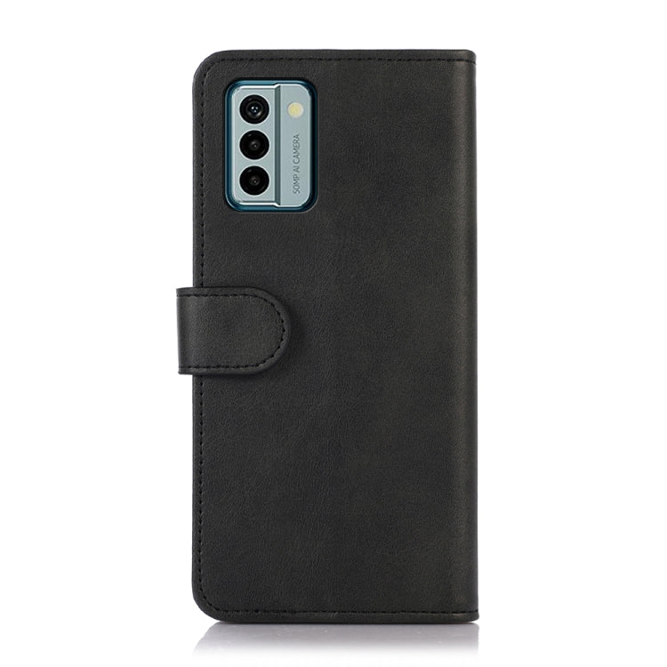 Black cow-texture leather folio phone case with camera and speaker cutout