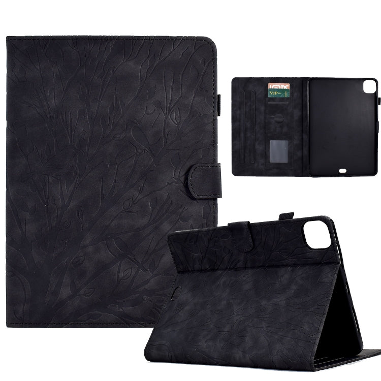 Dark blue tablet PU case with leaf pattern, flip cover, and folding stand