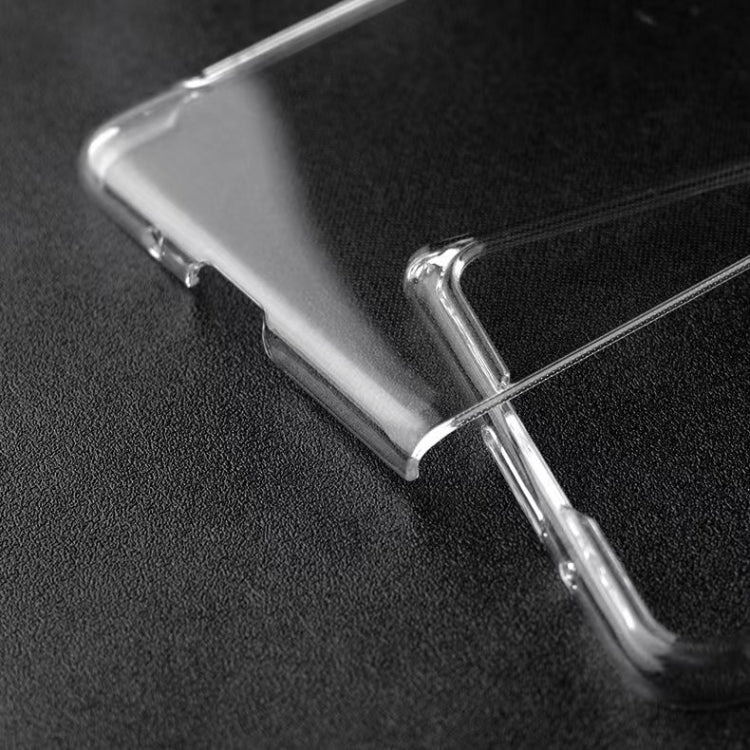 Transparent PC phone case corner with raised lip and side button openings