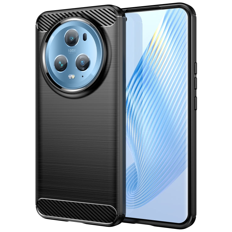 Black brushed carbon-fiber TPU phone case with camera cutout