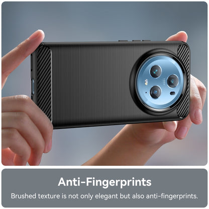 Black brushed carbon-fiber TPU phone case with anti-fingerprint look