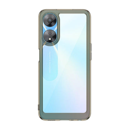 Olive transparent phone case with dual camera cutout and side buttons
