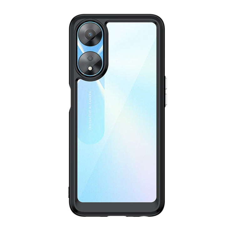 Black transparent phone case with dual camera cutout and side buttons