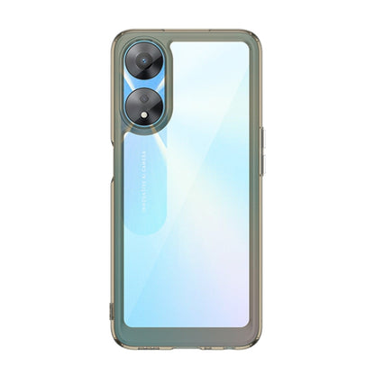 Olive transparent phone case with dual camera cutout and raised screen edges