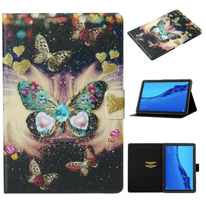 Butterfly heart flip leather tablet case with card slot and viewing stand