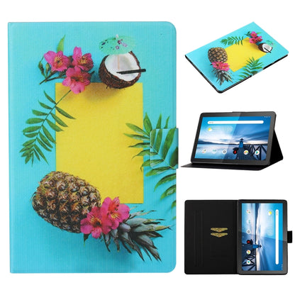 Tablet flip case with pineapple and flower pattern, with viewing stand