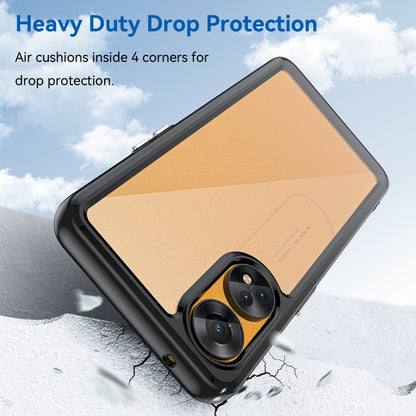 Clear dark phone case for OPPO Reno8 T 4G with camera cutout and corner protection