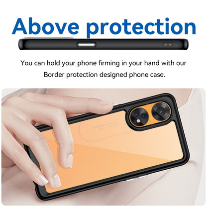 Black phone case for OPPO Reno8 T 4G with border protection around the edges