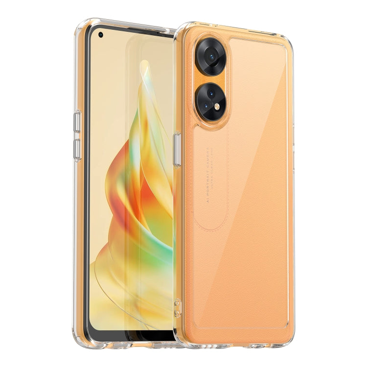 Transparent amber TPU phone case with raised camera cutout and side button covers