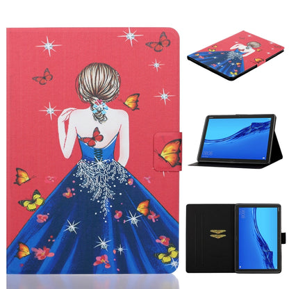 Girl illustration tablet flip leather case with protective front cover