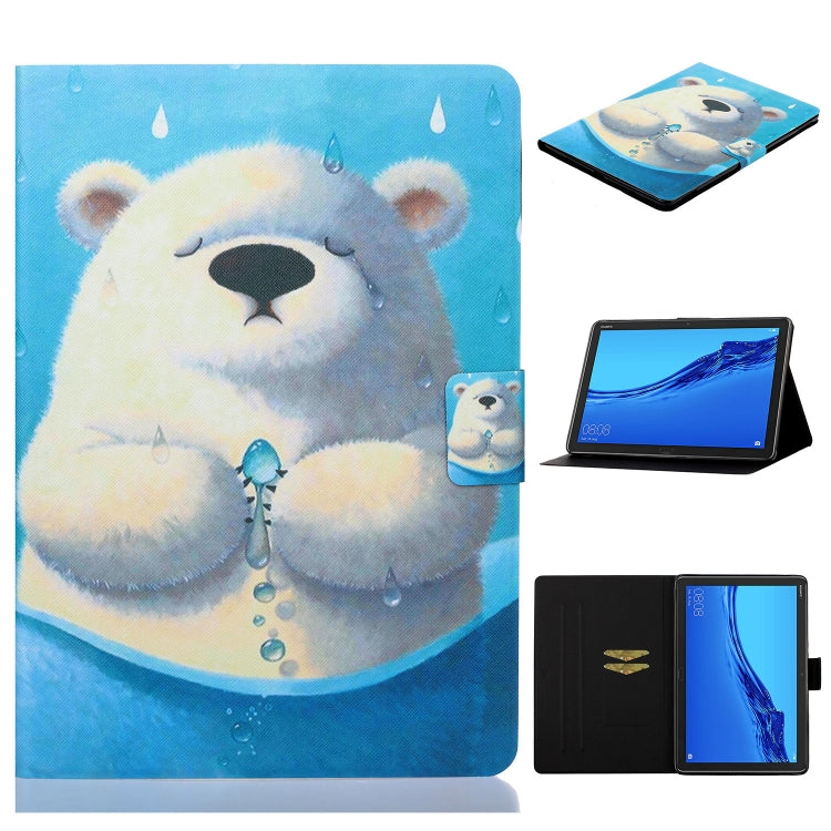 Tablet folio case with polar bear illustration, horizontal flip stand and card slot