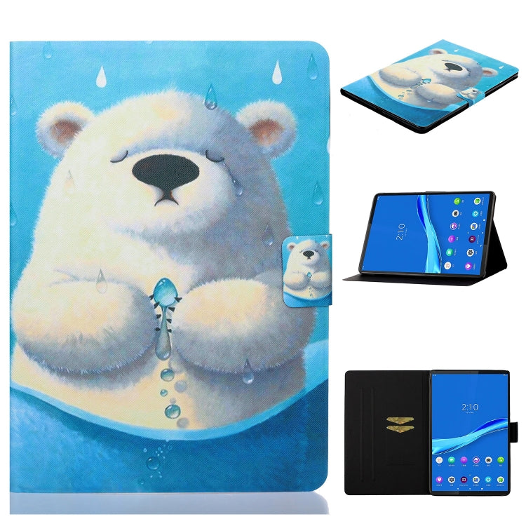 Tablet folio case with polar bear illustration, horizontal flip stand and card slot
