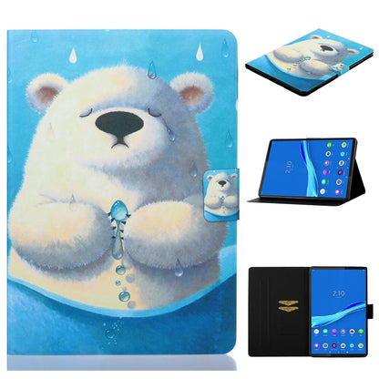 Tablet folio case with polar bear illustration, horizontal flip stand and card slot