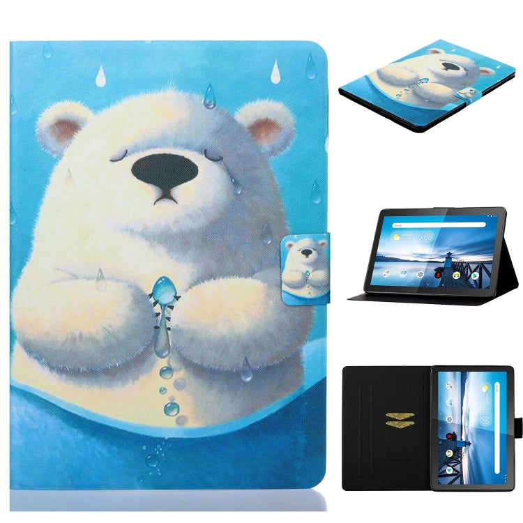 Blue polar bear tablet flip case with stand and card slot