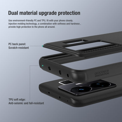 Black dual-material phone case with textured back and soft TPU edge