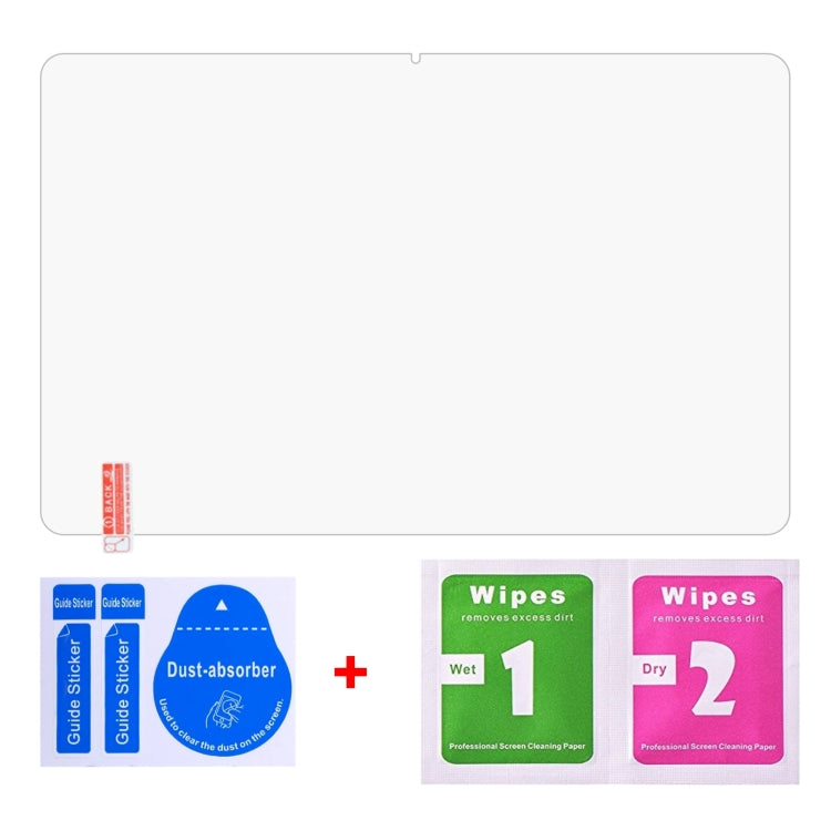 Tablet screen protector kit with guide stickers and wet/dry cleaning wipes