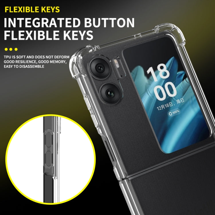Transparent TPU case with integrated folding buttons and flexible key area