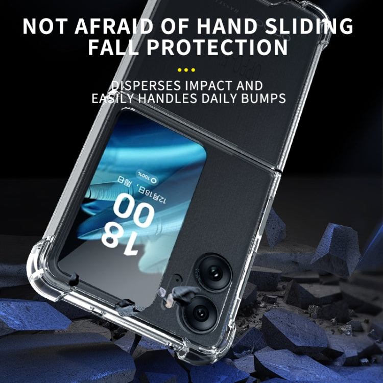 Transparent TPU phone case with raised edges for impact and hand protection