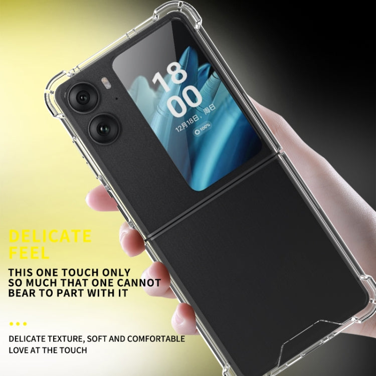 Transparent TPU folding case with soft textured grip and camera openings