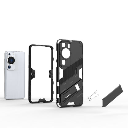Rugged shockproof phone case in black with detachable screen holder