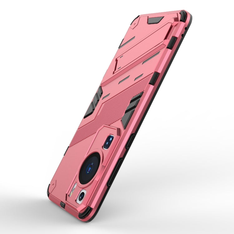 Red rugged shockproof phone case with raised edges and cutouts