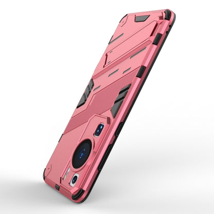 Red rugged shockproof phone case with raised edges and cutouts