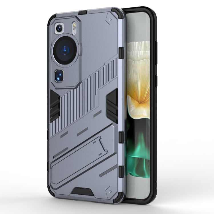 Rugged gray TPU phone case with armor-style texture and camera cutouts