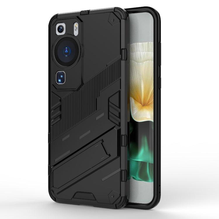 Rugged black TPU phone case with armor-style texture and camera cutouts