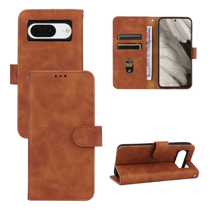Brown leather magnetic flip phone case with card slots and kickstand