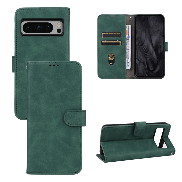 Green leather magnetic flip phone case with card slots and stand