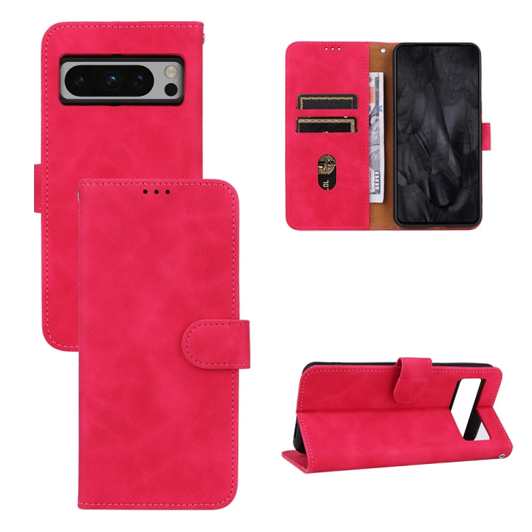Pink leather magnetic flip phone case with card slots and kickstand