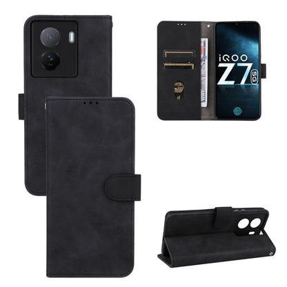 Black leather flip phone wallet case with card slots and kickstand