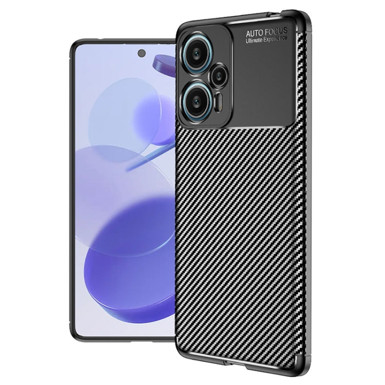 Shockproof TPU phone case with carbon fiber texture, camera cutouts and raised edges