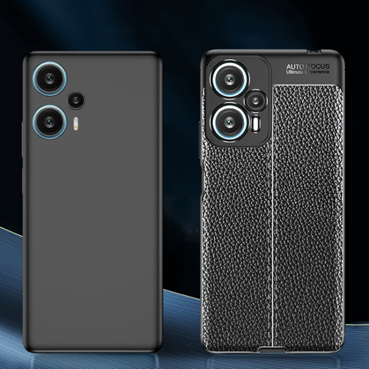 Dark gray and black litchi-texture TPU phone cases side by side